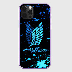 Чехол iPhone 12 Pro Max Attack on Titan wings of freedom - neon