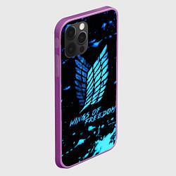 Чехол для iPhone 12 Pro Max Attack on Titan wings of freedom - neon, цвет: 3D-сиреневый — фото 2