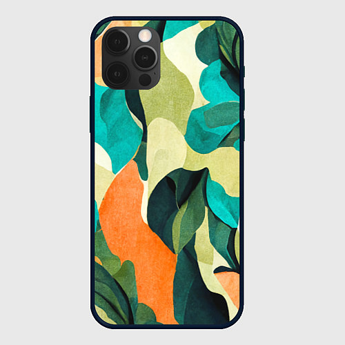 Чехол iPhone 12 Pro Max Multicoloured camouflage / 3D-Черный – фото 1