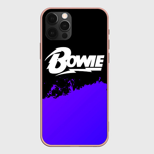 Чехол iPhone 12 Pro Max David Bowie purple grunge / 3D-Светло-розовый – фото 1