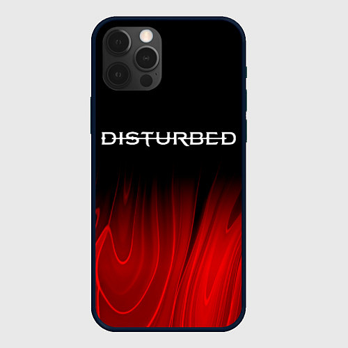 Чехол iPhone 12 Pro Max Disturbed red plasma / 3D-Черный – фото 1