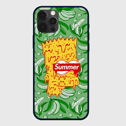Чехол iPhone 12 Pro Max Барт Симпсон - Summer / 3D-Черный – фото 1
