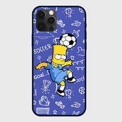 Чехол iPhone 12 Pro Max Барт Симпсон бьёт футбольный мяч головой