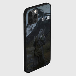 Чехол для iPhone 12 Pro Max STALKER Одиночка На Болотах Возле Вертолёта, цвет: 3D-черный — фото 2