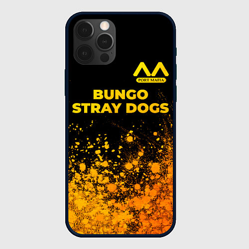 Чехол iPhone 12 Pro Max Bungo Stray Dogs - gold gradient: символ сверху / 3D-Черный – фото 1