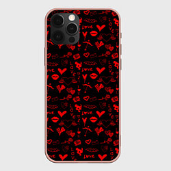Чехол для iPhone 12 Pro Max Знаки нашей любви, цвет: 3D-светло-розовый