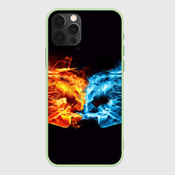Чехол iPhone 12 Pro Max Вода и огонь - два кулака Brofist