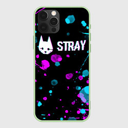 Чехол iPhone 12 Pro Max Stray - кляксы - неон