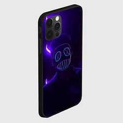 Чехол для iPhone 12 Pro Max Неоновый анонимус во тьме, цвет: 3D-черный — фото 2