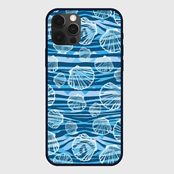 Чехол iPhone 12 Pro Max Паттерн из створок ракушки - океан