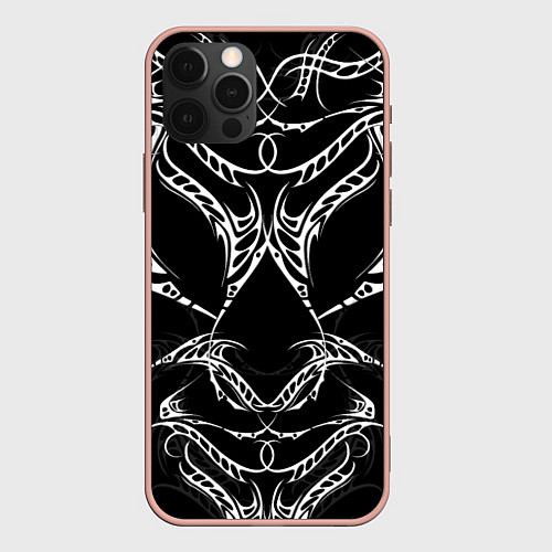 Чехол iPhone 12 Pro Max Татуировки на теле / 3D-Светло-розовый – фото 1