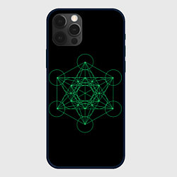 Чехол для iPhone 12 Pro Max Куб Метатрона на чёрном фоне, цвет: 3D-черный