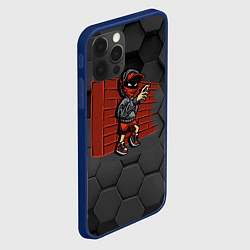 Чехол для iPhone 12 Pro Max Граффитчик с балончиком краски, цвет: 3D-тёмно-синий — фото 2