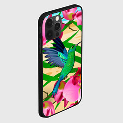Чехол для iPhone 12 Pro Max Колибри и орхидеи, цвет: 3D-черный — фото 2