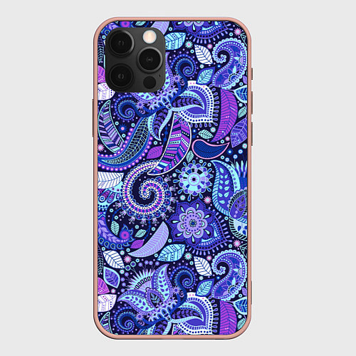 Чехол iPhone 12 Pro Max Color patterns of flowers / 3D-Светло-розовый – фото 1