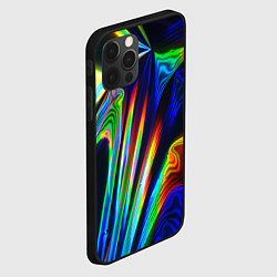 Чехол для iPhone 12 Pro Max Волнообразные абстрактные линии, цвет: 3D-черный — фото 2