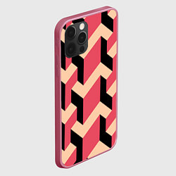 Чехол для iPhone 12 Pro Max Объемный геометрический узор geometry, цвет: 3D-малиновый — фото 2