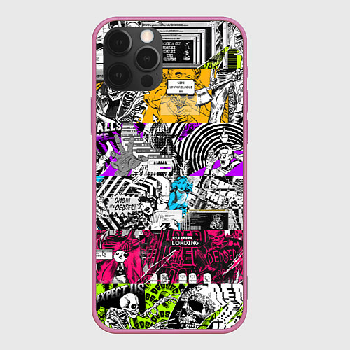 Чехол iPhone 12 Pro Max Граффити Watch Dogs 2 / 3D-Малиновый – фото 1