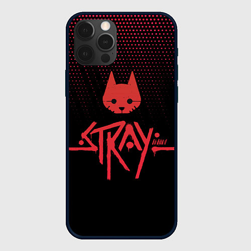 Чехол iPhone 12 Pro Max Stray game cat бродячий кот игра / 3D-Черный – фото 1