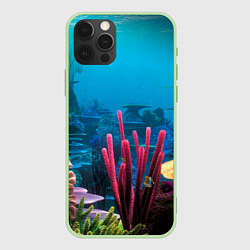 Чехол для iPhone 12 Pro Max Под водой - Underwater, цвет: 3D-салатовый
