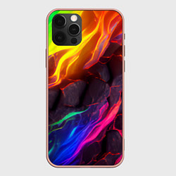 Чехол для iPhone 12 Pro Max Neon rainbow lava, цвет: 3D-светло-розовый