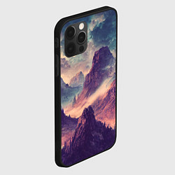 Чехол для iPhone 12 Pro Max В горах Вечерний пейзаж, цвет: 3D-черный — фото 2