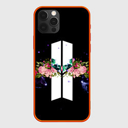 Чехол для iPhone 12 Pro Max BTS Flowers In Space, цвет: 3D-красный
