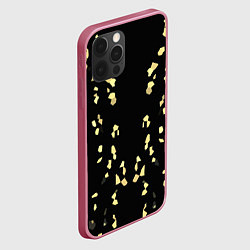 Чехол для iPhone 12 Pro Max Абстрактный узор золото на черном, цвет: 3D-малиновый — фото 2