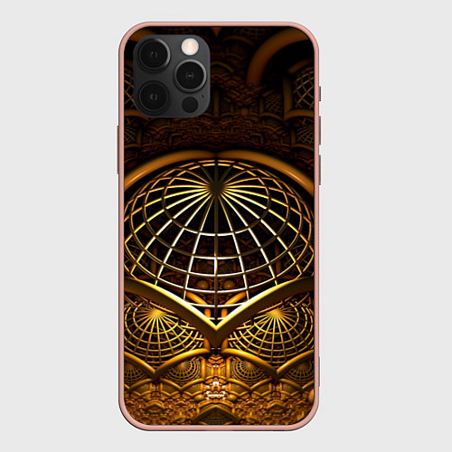 Чехол iPhone 12 Pro Max Загадочный принт в трехмерном пространстве / 3D-Светло-розовый – фото 1