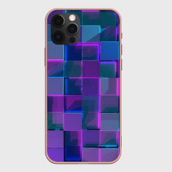 Чехол для iPhone 12 Pro Max Неоновый киберпанк кубизм, цвет: 3D-светло-розовый