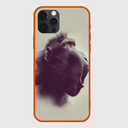 Чехол iPhone 12 Pro Max Удивленная обезьяна / 3D-Красный – фото 1