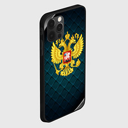 Чехол для iPhone 12 Pro Max Герб России из золота, цвет: 3D-черный — фото 2