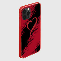 Чехол для iPhone 12 Pro Max Нарисованное кистью сердце, цвет: 3D-красный — фото 2