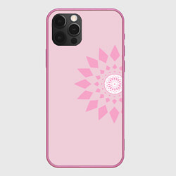 Чехол для iPhone 12 Pro Max Розовая геометрическая абстракция Круговой принт Б, цвет: 3D-малиновый