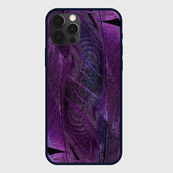 Чехол для iPhone 12 Pro Max Текстура из перьев, цвет: 3D-черный