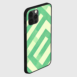 Чехол для iPhone 12 Pro Max Зеленые геометрические узоры, цвет: 3D-черный — фото 2