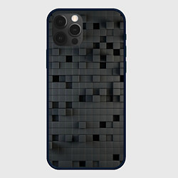 Чехол для iPhone 12 Pro Max Пиксельный объёмный паттерн, цвет: 3D-черный