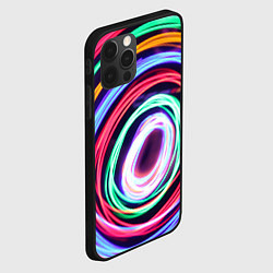 Чехол для iPhone 12 Pro Max Кругообразные абстрактные лучи, цвет: 3D-черный — фото 2