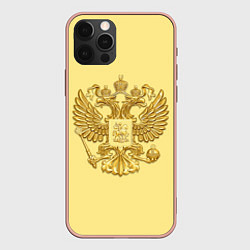 Чехол iPhone 12 Pro Max Герб России - золото