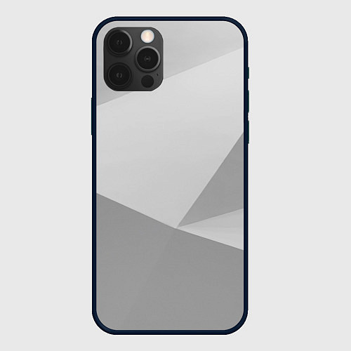 Чехол iPhone 12 Pro Max Геометрические серые фигуры / 3D-Черный – фото 1
