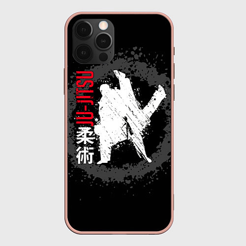 Чехол iPhone 12 Pro Max Jiu jitsu splashes / 3D-Светло-розовый – фото 1