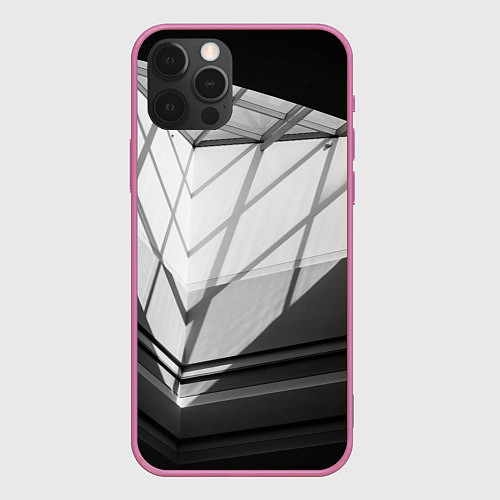 Чехол iPhone 12 Pro Max Абстрактные тени и геометрические фигуры / 3D-Малиновый – фото 1