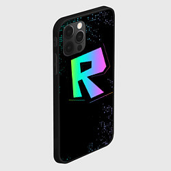 Чехол для iPhone 12 Pro Max Roblox logo neon, цвет: 3D-черный — фото 2