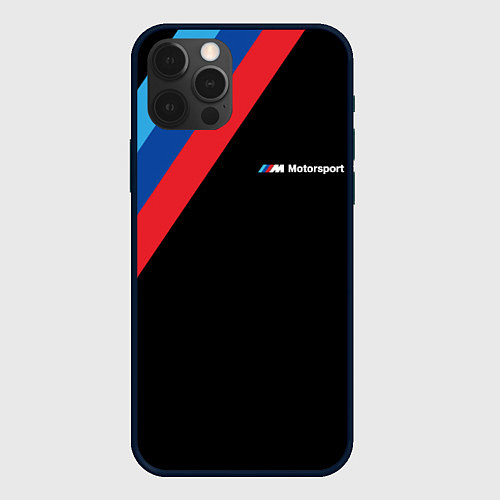 Чехол iPhone 12 Pro Max BMW Motosport - Три линии / 3D-Черный – фото 1