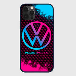 Чехол для iPhone 12 Pro Max Volkswagen - neon gradient, цвет: 3D-черный