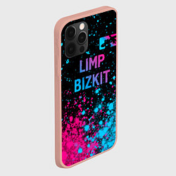 Чехол для iPhone 12 Pro Max Limp Bizkit - neon gradient: символ сверху, цвет: 3D-светло-розовый — фото 2