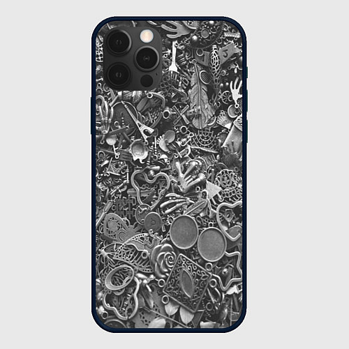 Чехол iPhone 12 Pro Max Металлические предметы / 3D-Черный – фото 1