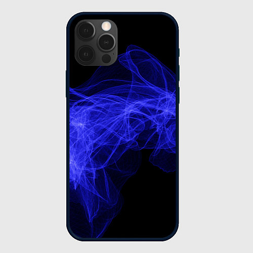 Чехол iPhone 12 Pro Max Синяя звуковая волна / 3D-Черный – фото 1