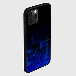 Чехол для iPhone 12 Pro Max Однотонный черный и темно синий гранжевый градиент, цвет: 3D-черный — фото 2