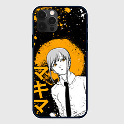 Чехол iPhone 12 Pro Max Макима - оранжевые брызги краски